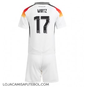 Camisa de Futebol Alemanha Florian Wirtz #17 Equipamento Principal Infantil Europeu 2024 Manga Curta (+ Calças curtas)
